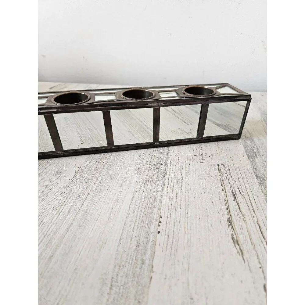 Pier 1 reversible candle holder tea light tapers mirror Xmas decor home‎ unique